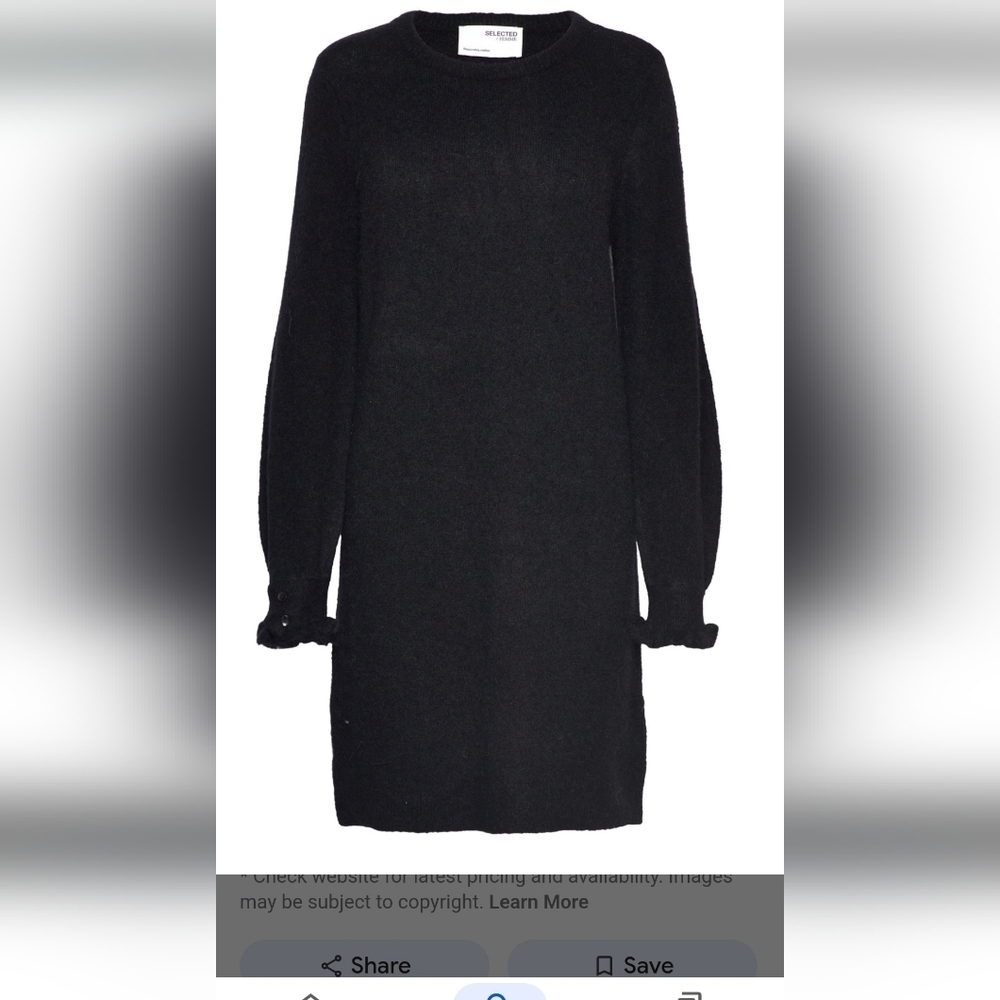 Black Long Sleeve Knit Dress - Women